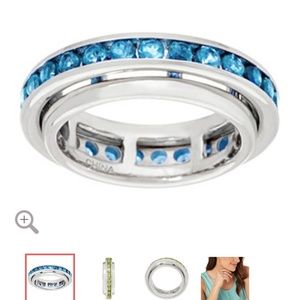 Sterling Silver Blue Topaz Spinner Ring: size 9 